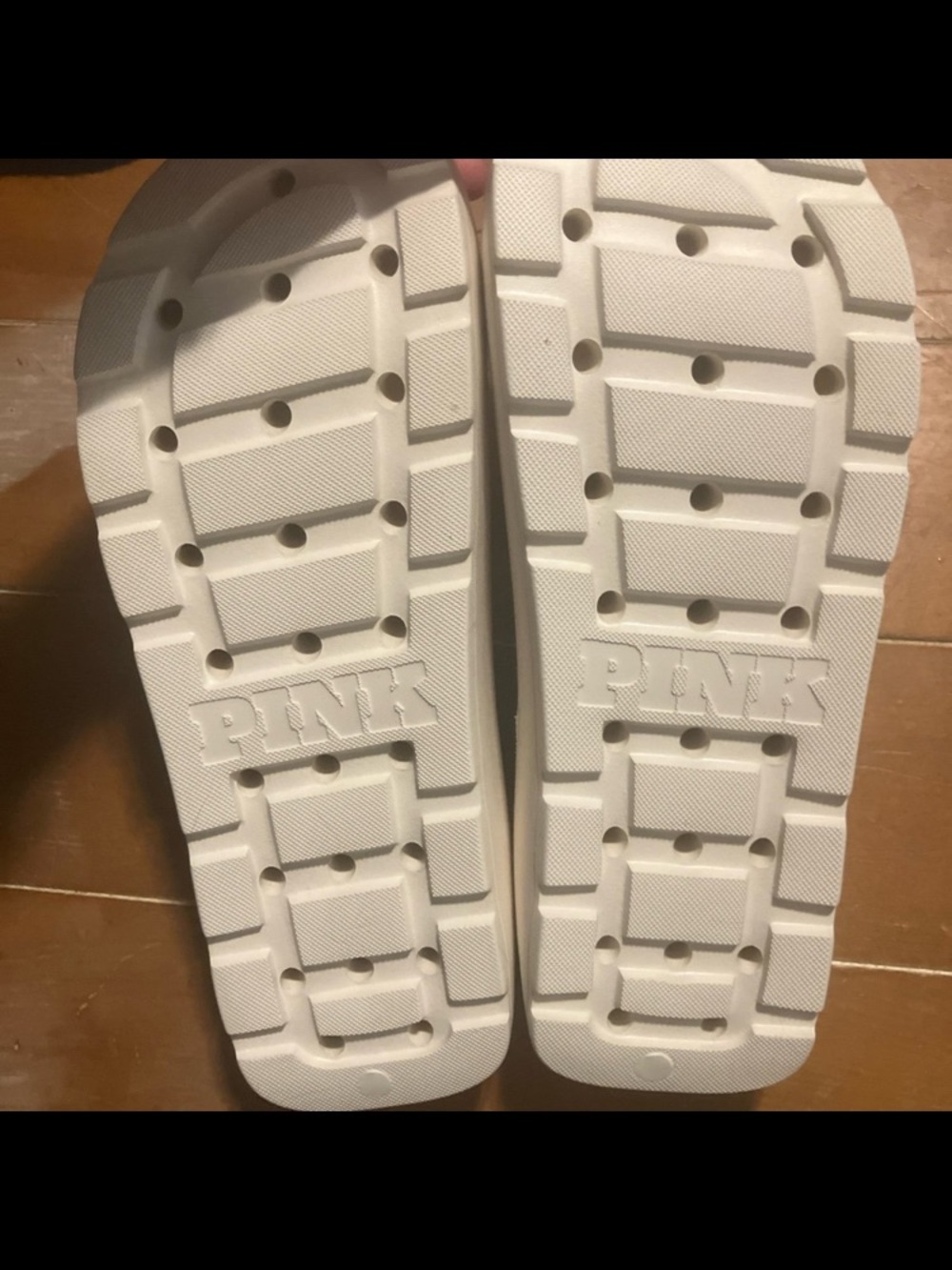 PINK Victoria's Secret White Platform Slide Sandals - Picture 3 of 6